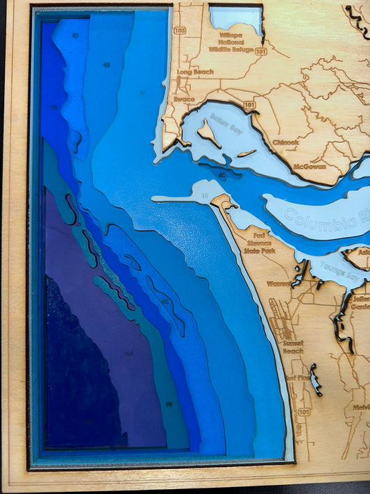 Bathymetric Map - Columbia River (Oregon Coast)