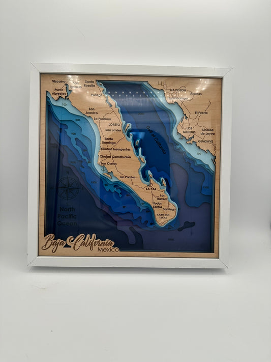 Bathymetric Maps - Framed Collection